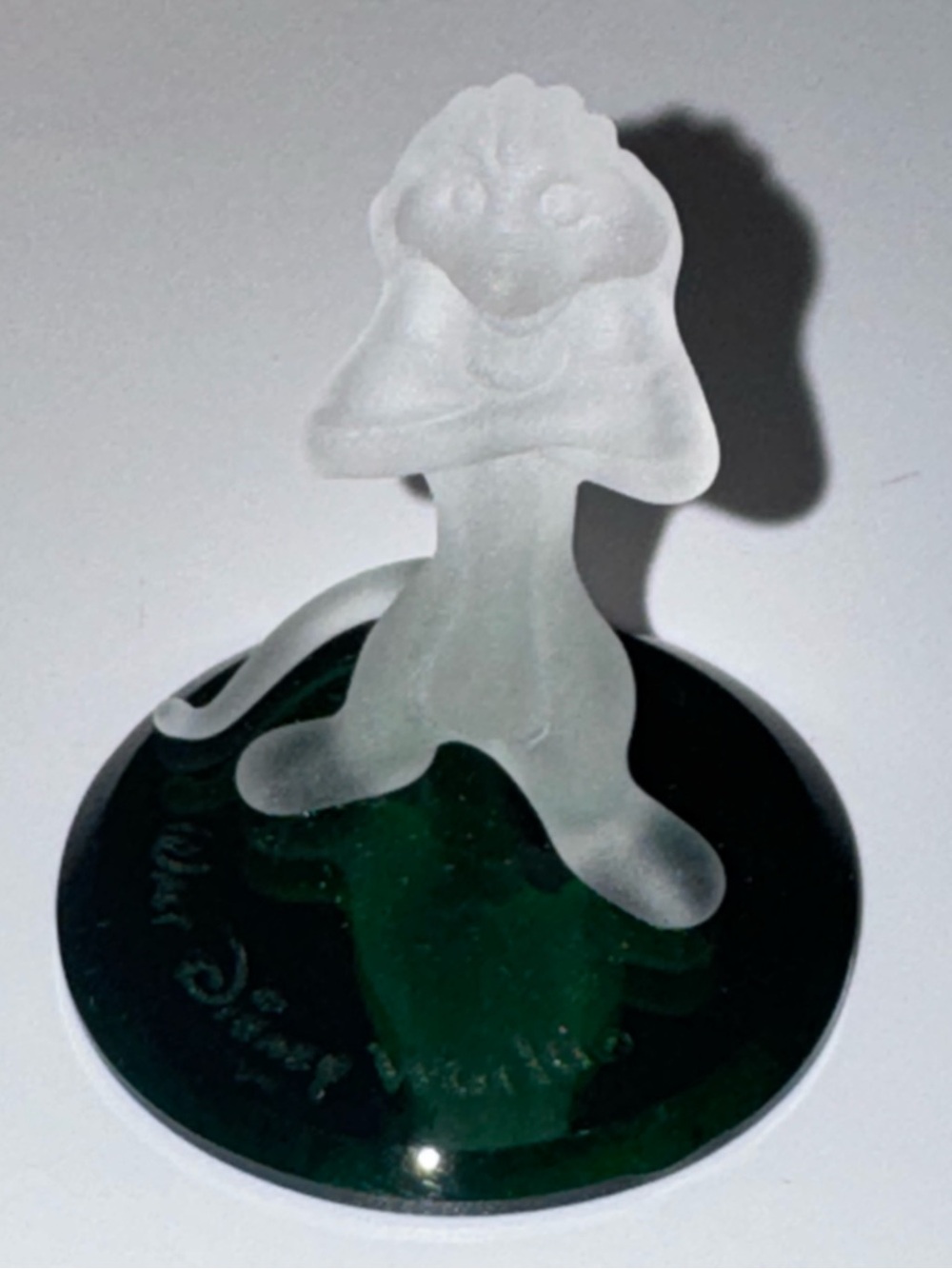 Vtg Disney Arribas Brothers Timon The Lion King Frosted Glass Figure Green Base